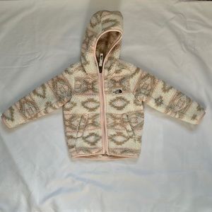 Toddler girl North Face zip up hoodie jacket.
